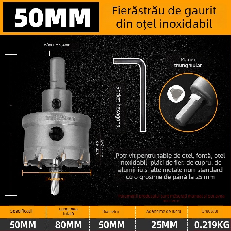 Topson Deschizător de Găuri cu Carbide pentru Fier – Calitate Industrială, Oțel Inoxidabil Rezistent la Uzură