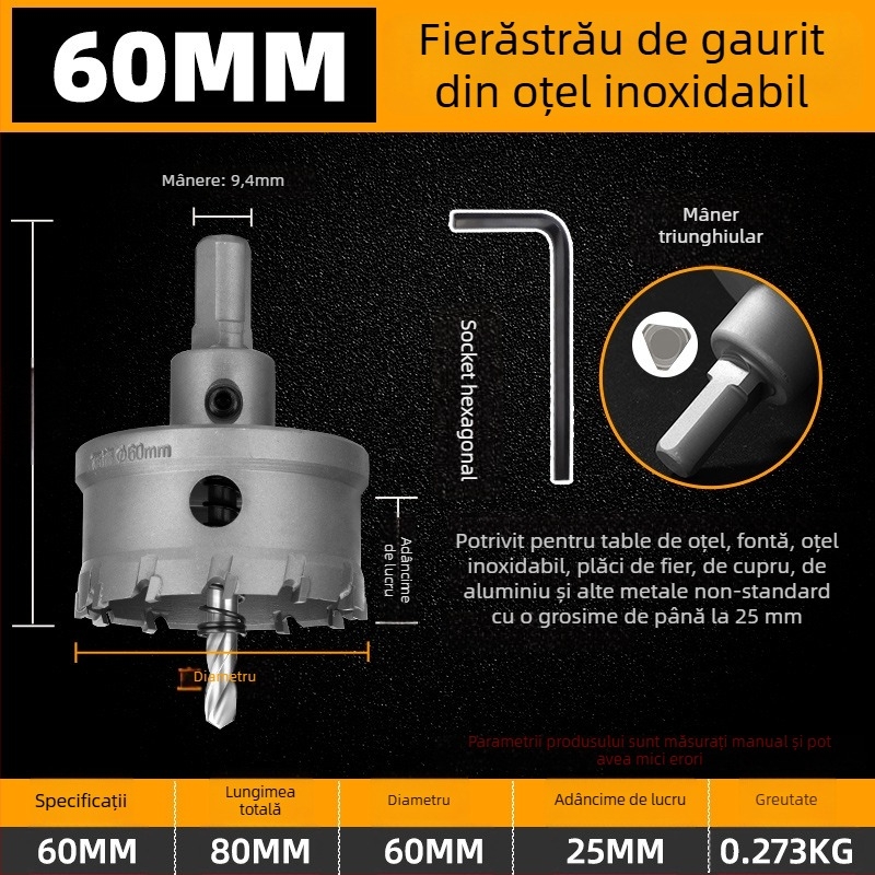 Topson Deschizător de Găuri cu Carbide pentru Fier – Calitate Industrială, Oțel Inoxidabil Rezistent la Uzură