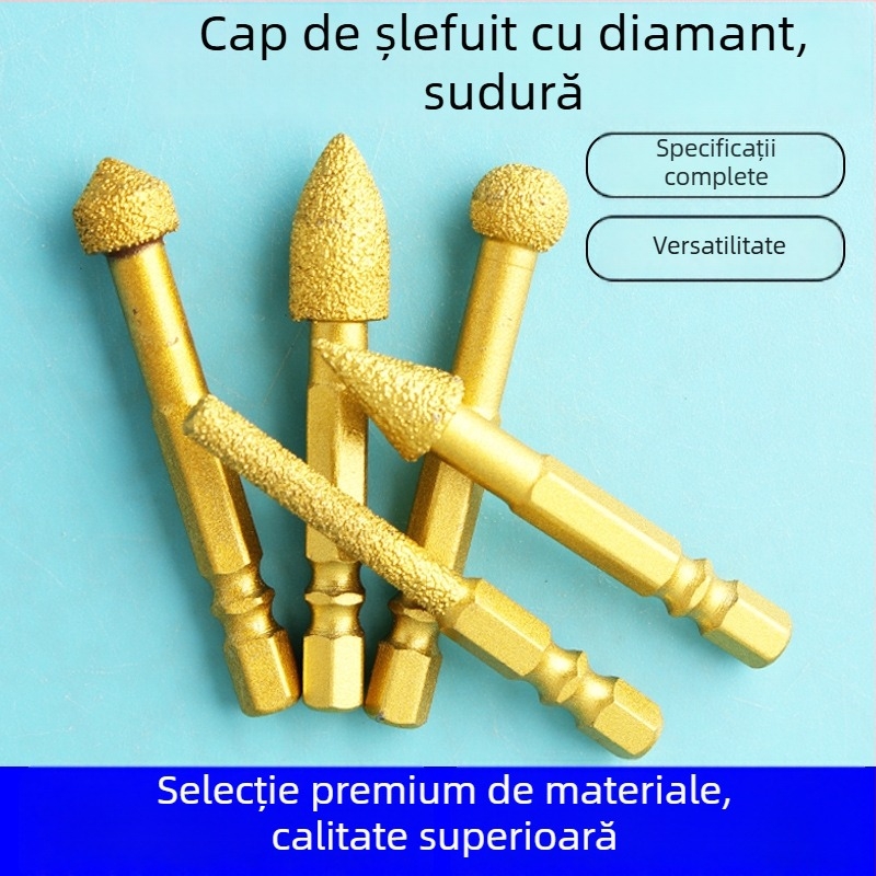 Cap de șlefuire diamant cu ax hexagonal, fișă rotativă dură pentru polisare și șlefuire