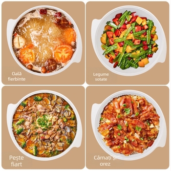 Oală electrică din aluminiu cu Xinjiang orez - design etnic, 220V, 1500W, cinci trepte de temperatură, multifuncțională: fierbere, gătire, sotare