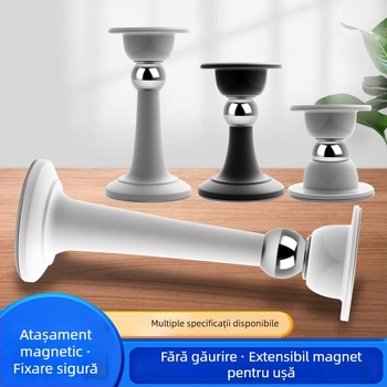Stopper pentru uși – Ținător magnetic pentru ușă, Material PP, Montaj pe perete, Finisaj electroplating, Design modern minimalist