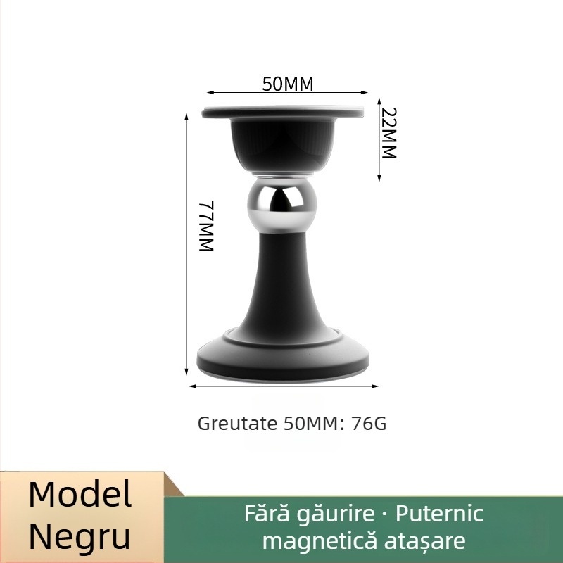Stopper pentru uși – Ținător magnetic pentru ușă, Material PP, Montaj pe perete, Finisaj electroplating, Design modern minimalist