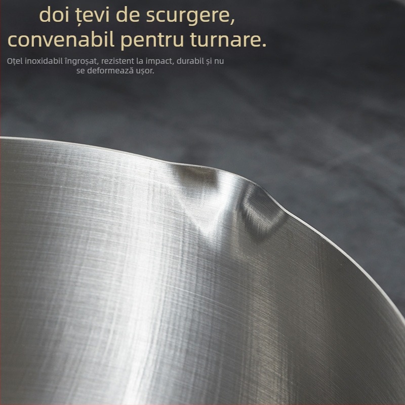 Wok din oțel inoxidabil 430, neacoperit, cu fund unic și capac din sticlă