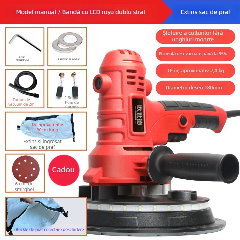 Enned Polizor de Perete Compact – Șlefuire fără praf și Finisare a chitului (Brand: Enned)