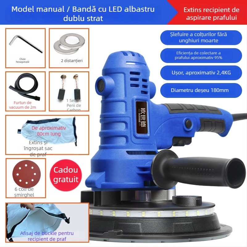 Enned Polizor de Perete Compact – Șlefuire fără praf și Finisare a chitului (Brand: Enned)