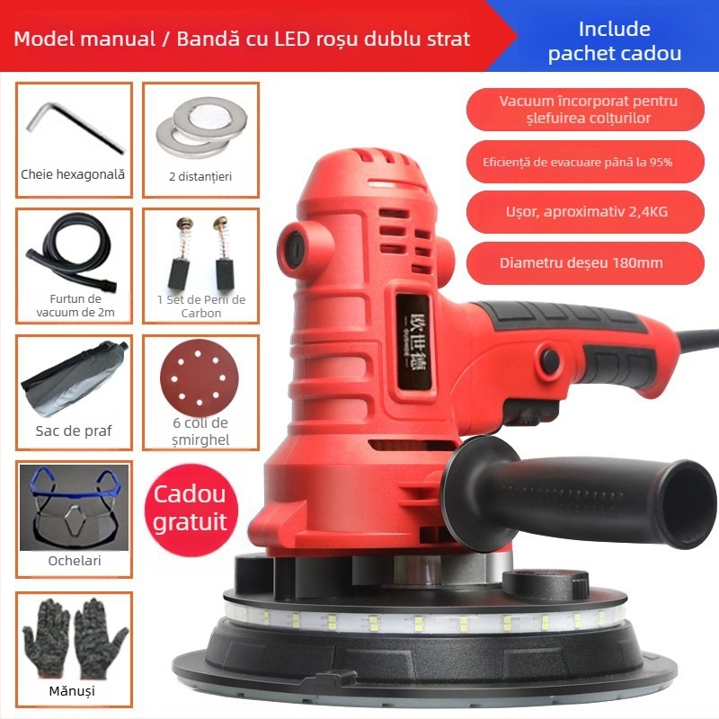 Enned Polizor de Perete Compact – Șlefuire fără praf și Finisare a chitului (Brand: Enned)