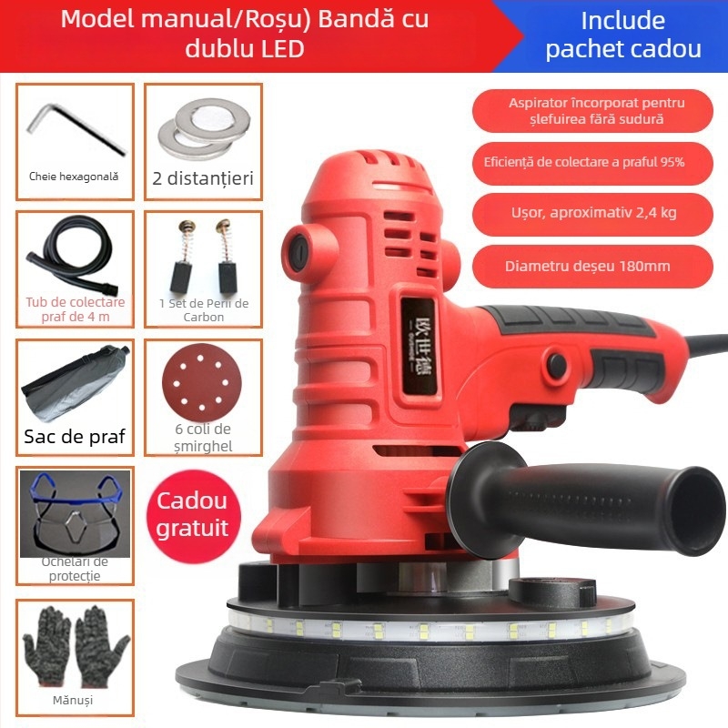 Enned Polizor de Perete Compact – Șlefuire fără praf și Finisare a chitului (Brand: Enned)