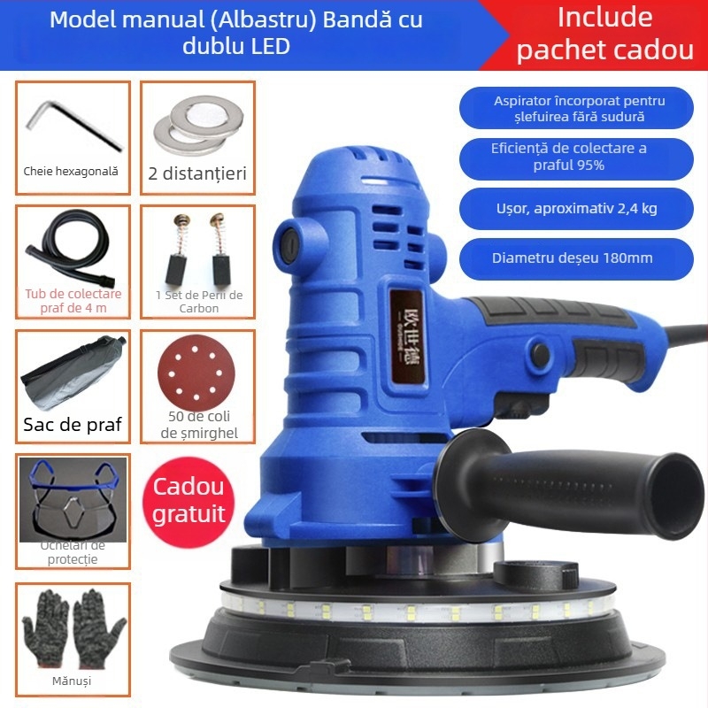 Enned Polizor de Perete Compact – Șlefuire fără praf și Finisare a chitului (Brand: Enned)