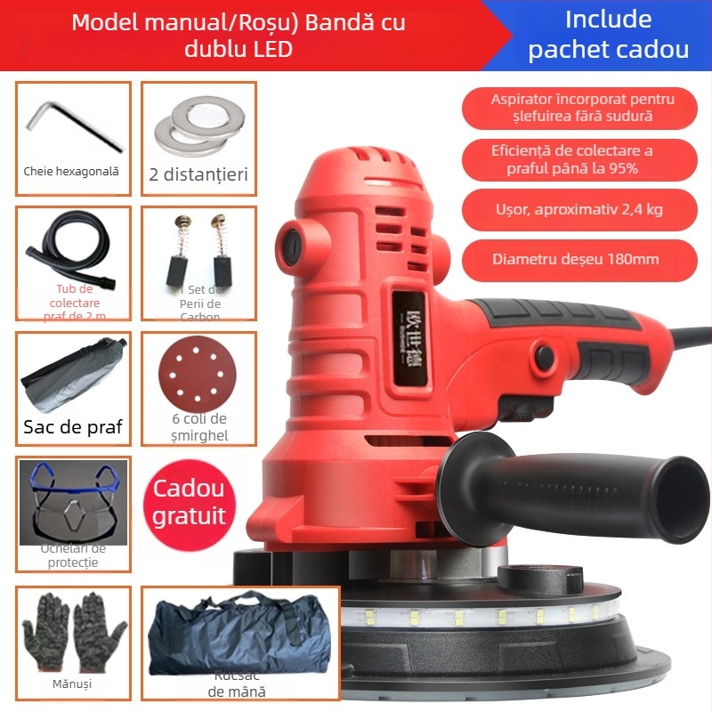 Enned Polizor de Perete Compact – Șlefuire fără praf și Finisare a chitului (Brand: Enned)