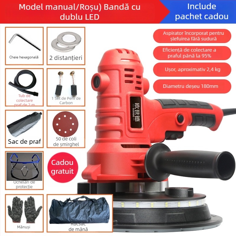 Enned Polizor de Perete Compact – Șlefuire fără praf și Finisare a chitului (Brand: Enned)