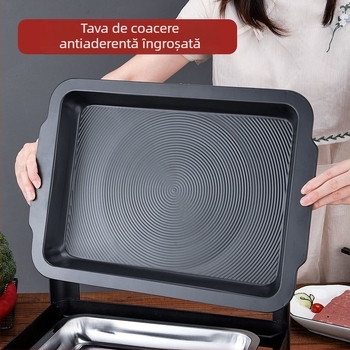 Placă de grătar din oțel inoxidabil, divizată, antiaderentă, pentru restaurante comerciale și uz casnic