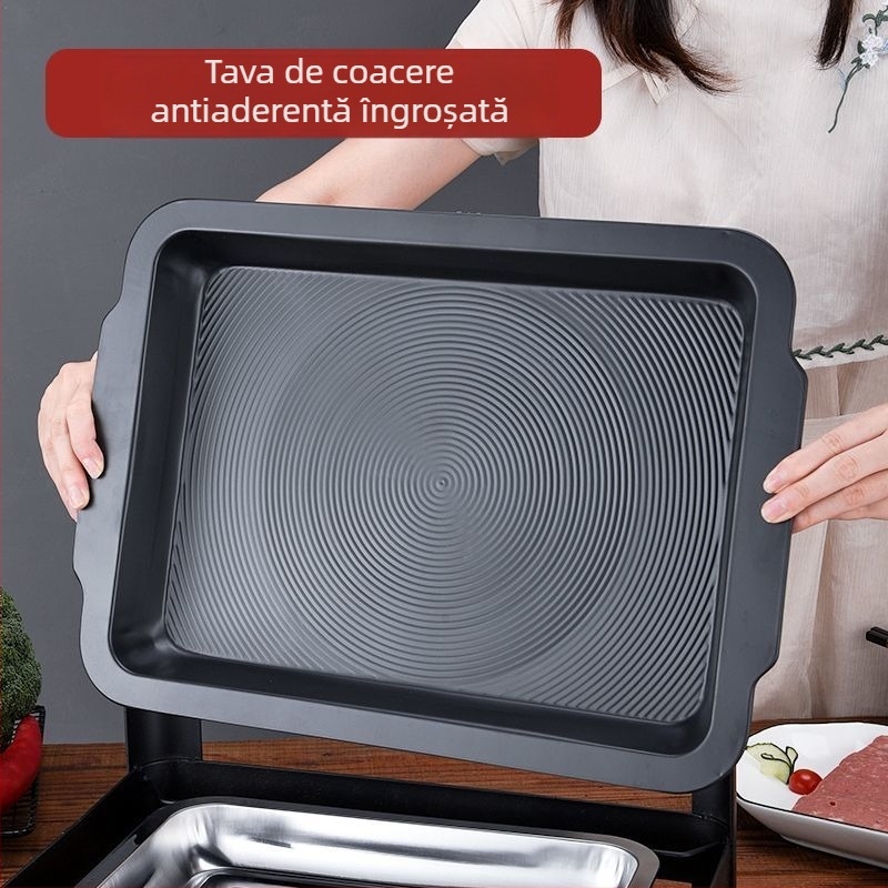 Placă de grătar din oțel inoxidabil, divizată, antiaderentă, pentru restaurante comerciale și uz casnic