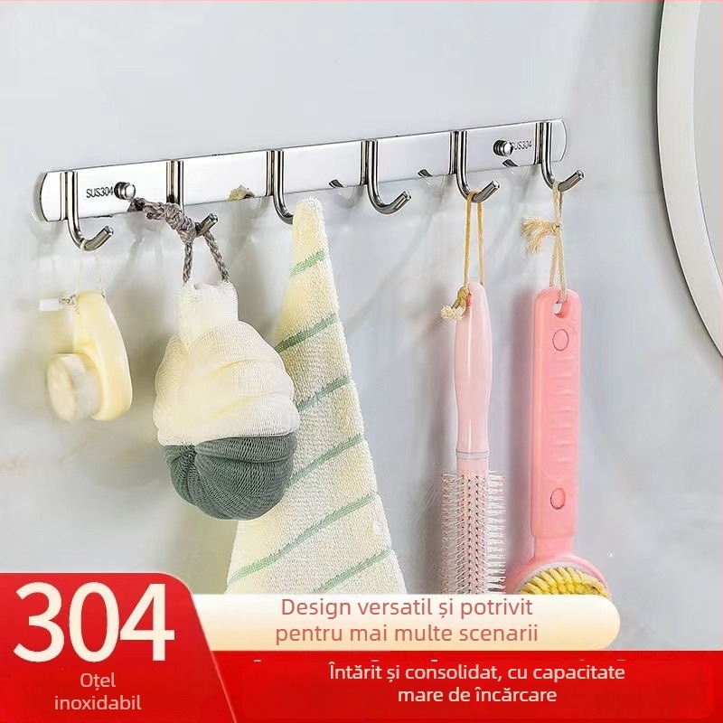 Umeraș pentru haine din oțel inoxidabil 304, montat pe perete, finisaj lucios, greutate 0,5 kg, stil modern minimalist