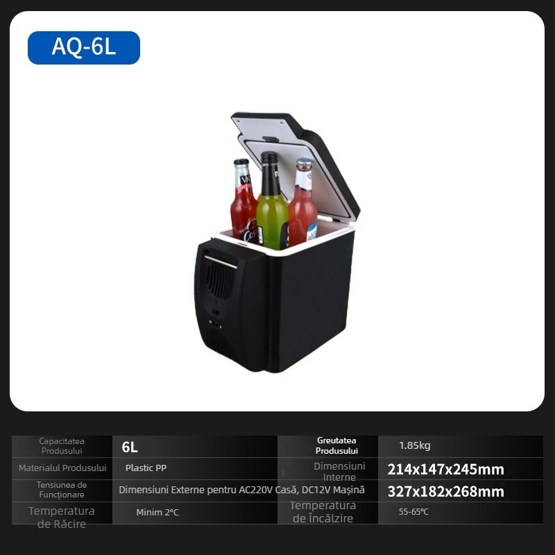 Chisman frigider semiconductor pentru mașină - frigider portabil pentru mașină și casă, ABS, 30-60W, 220-240V, 5°C–65°C