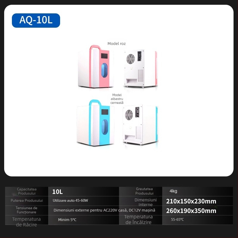 Chisman frigider semiconductor pentru mașină - frigider portabil pentru mașină și casă, ABS, 30-60W, 220-240V, 5°C–65°C