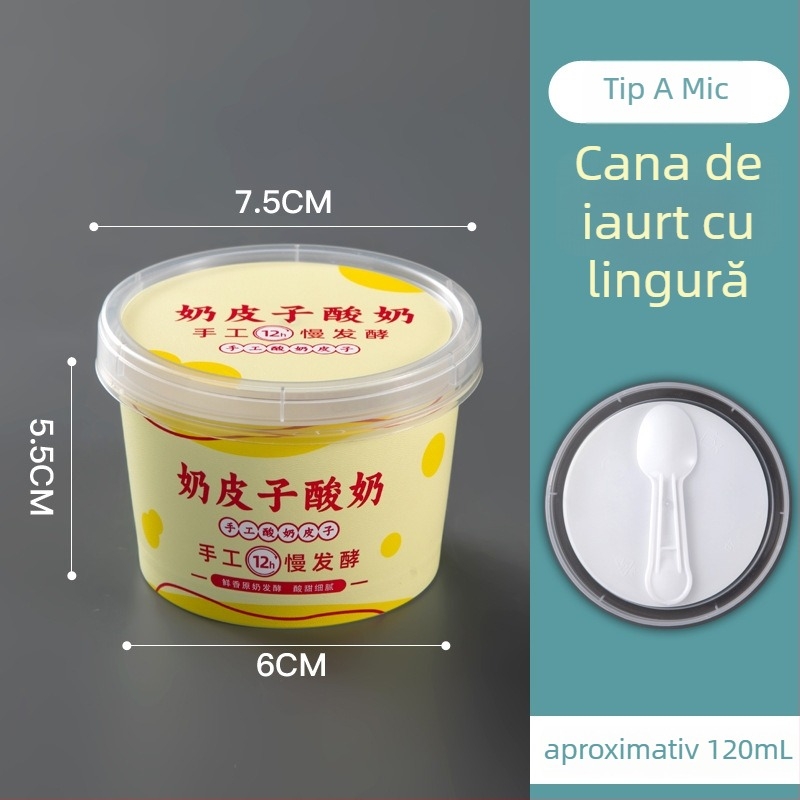 Cupa de iaurt de unică folosință cu capac — material PP, brand Strange book, imprimare logo disponibilă, personalizare disponibilă, non-biodegradabil