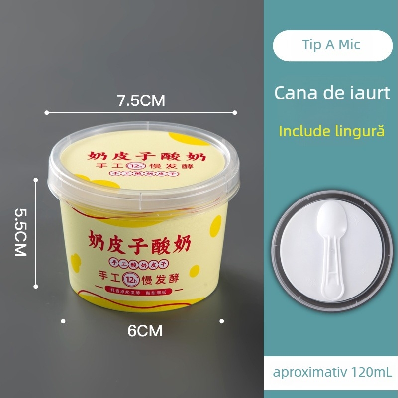 Cupa de iaurt de unică folosință cu capac — material PP, brand Strange book, imprimare logo disponibilă, personalizare disponibilă, non-biodegradabil