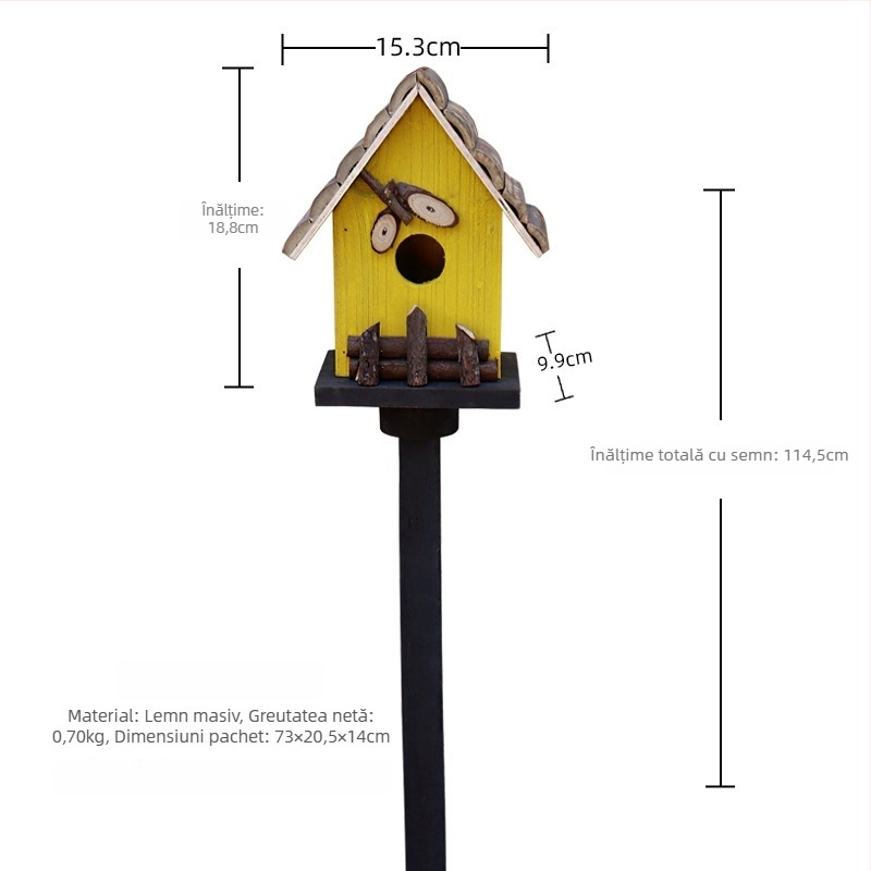 Decorațiune de grădină din lemn – cuib de păsări pentru curte și balcon, cod produs Jb2krpez, cadou pentru afaceri, IP: Nu