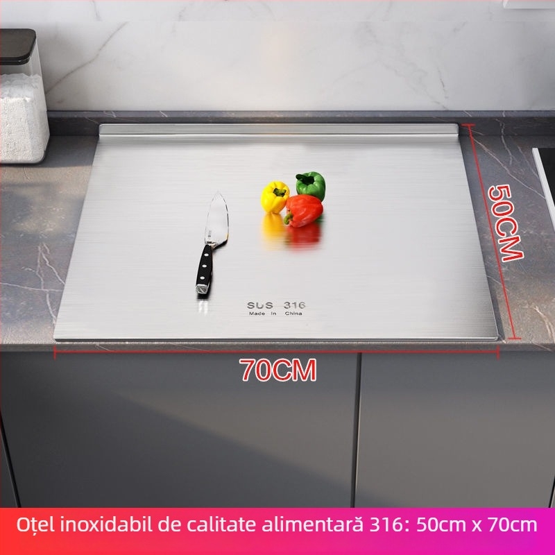 Placă dublu-făcută pentru frământat și tăiat din oțel inoxidabil 316, îngroșată, extra-large