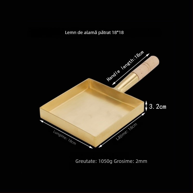 Tigaie pentru prăjit din cupru, stil japonez, bază simplă, potrivită pentru aragaz cu gaz