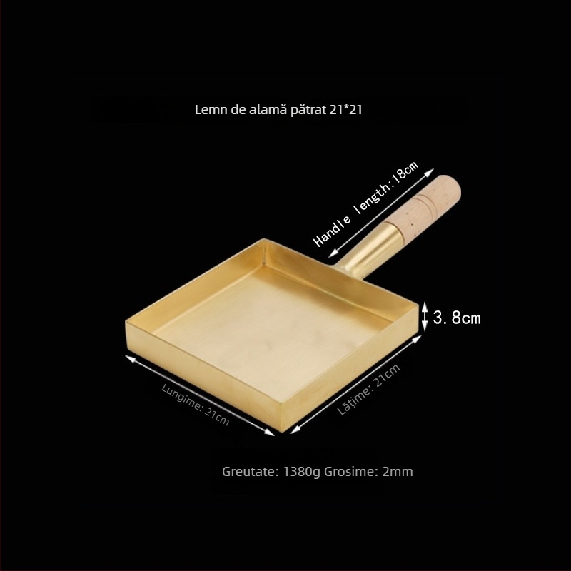 Tigaie pentru prăjit din cupru, stil japonez, bază simplă, potrivită pentru aragaz cu gaz