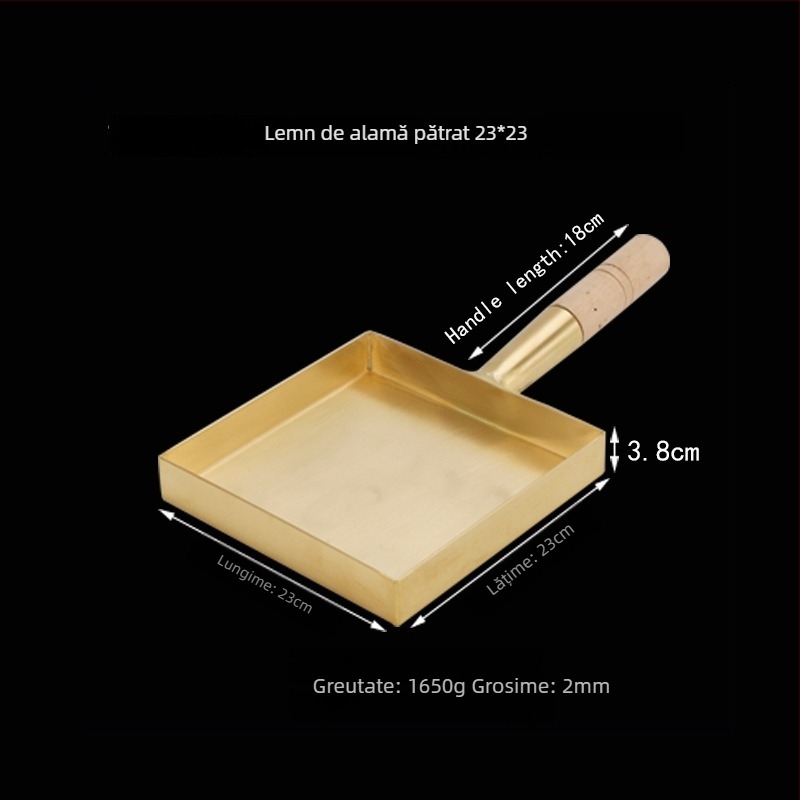 Tigaie pentru prăjit din cupru, stil japonez, bază simplă, potrivită pentru aragaz cu gaz