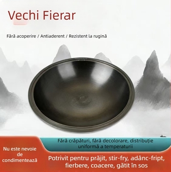 Oală polivalentă din fontă fină — stil chinezesc, rezistentă la rugină, ecologică, potrivită pentru toate plitele