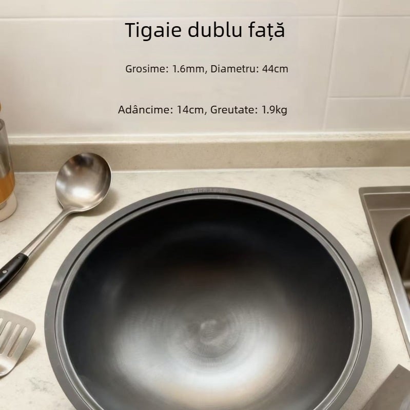 Oală polivalentă din fontă fină — stil chinezesc, rezistentă la rugină, ecologică, potrivită pentru toate plitele