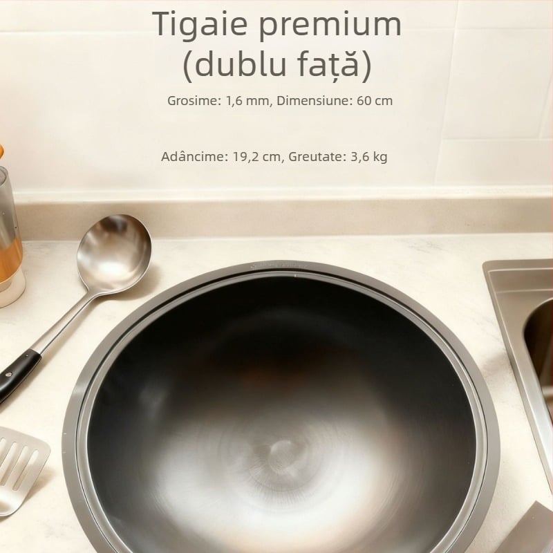 Oală polivalentă din fontă fină — stil chinezesc, rezistentă la rugină, ecologică, potrivită pentru toate plitele