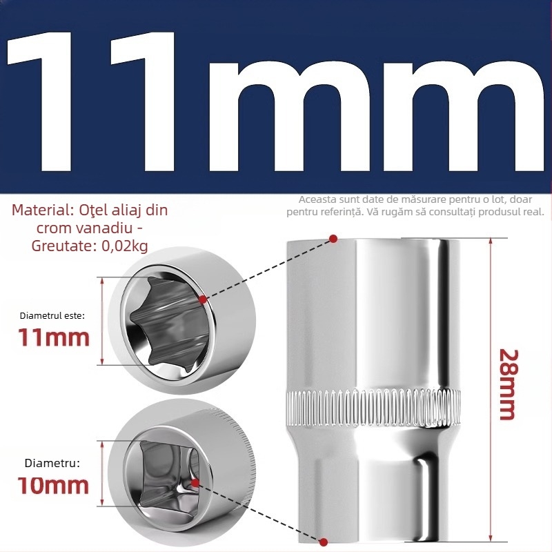 Set cheie hexagonala cu tijă de extensie și articulație universală; priză hexagonală cu 6 fețe; oțel crom-vanadiu; finisaj lucios