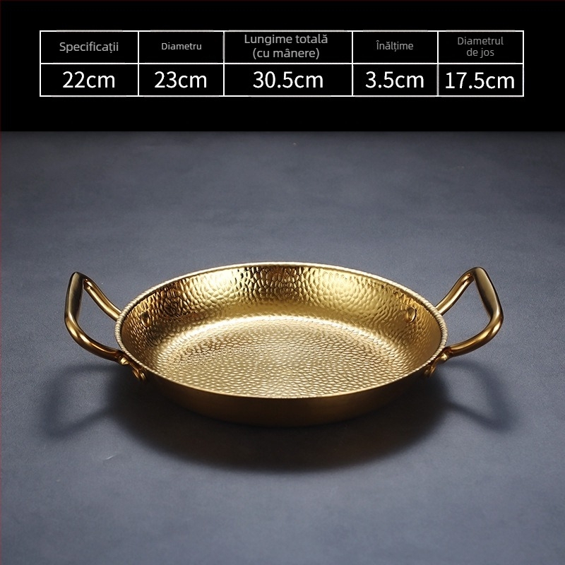 Tigaie din oțel inoxidabil cu mâner dublu, 304, compatibil cu inducția, antiaderent