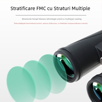 Binoclu cu design AB cu tuburi duale, mărire 10x, rezistent la șocuri, husă din cauciuc exterior, câmp vizual 109 m/1000 m