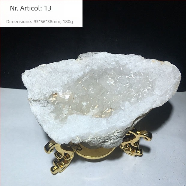 Brățară cu motiv coș de prosperitate și pungă de bani, cristal demagnetizat, piatră brută, decor pentru birou