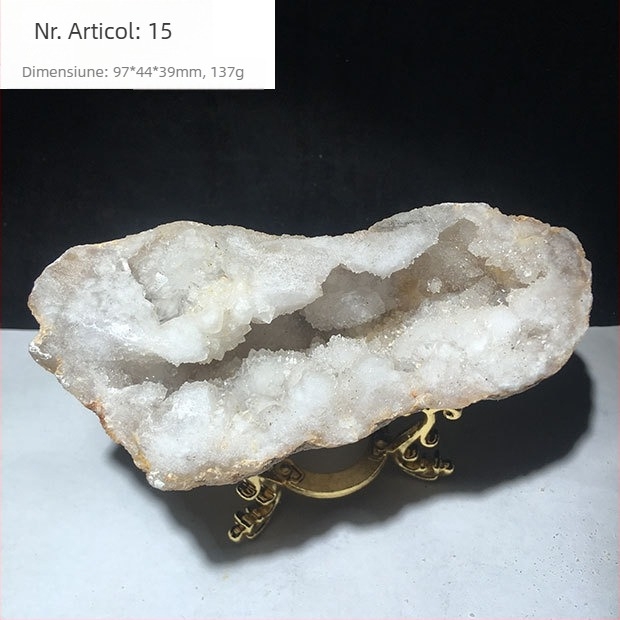 Brățară cu motiv coș de prosperitate și pungă de bani, cristal demagnetizat, piatră brută, decor pentru birou