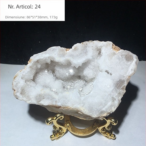 Brățară cu motiv coș de prosperitate și pungă de bani, cristal demagnetizat, piatră brută, decor pentru birou