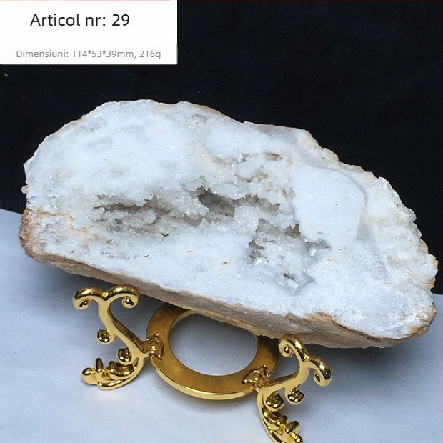 Brățară cu motiv coș de prosperitate și pungă de bani, cristal demagnetizat, piatră brută, decor pentru birou