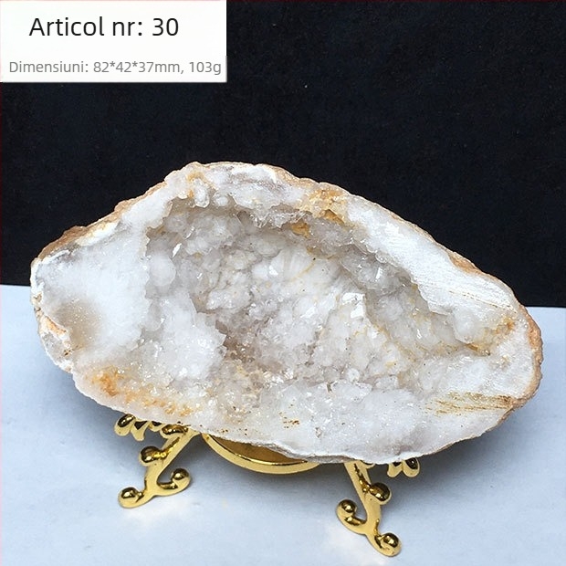 Brățară cu motiv coș de prosperitate și pungă de bani, cristal demagnetizat, piatră brută, decor pentru birou