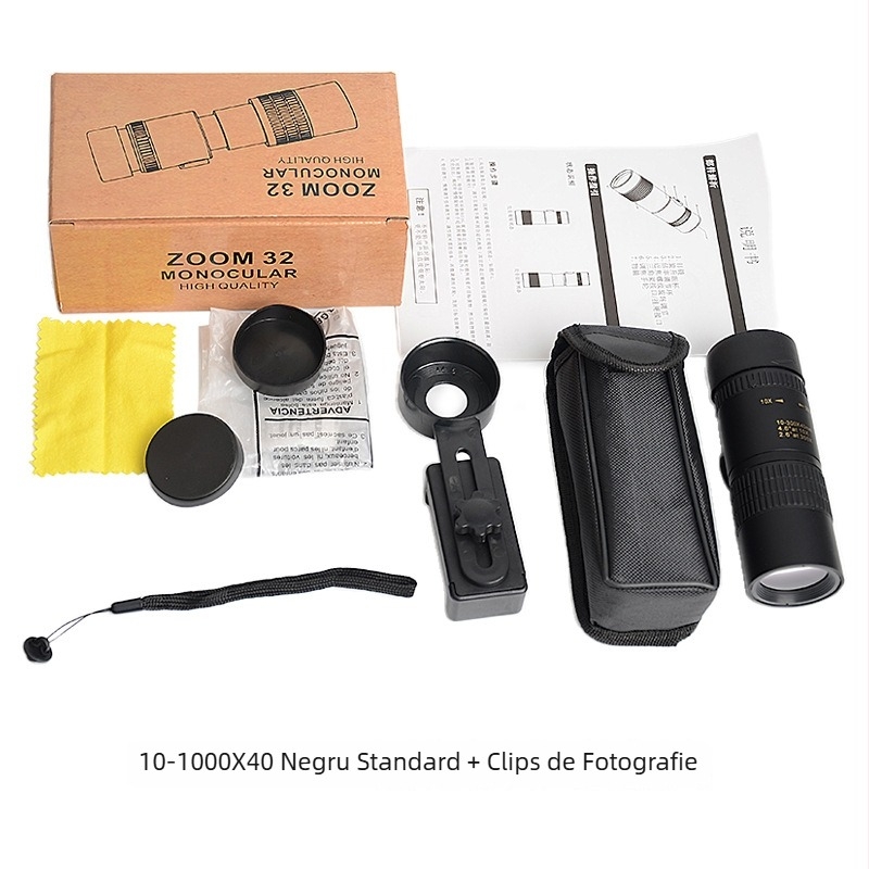 Telescop monocular Global Eagle 10-300x40, mărire 10-30x, câmp vizual 6,8°