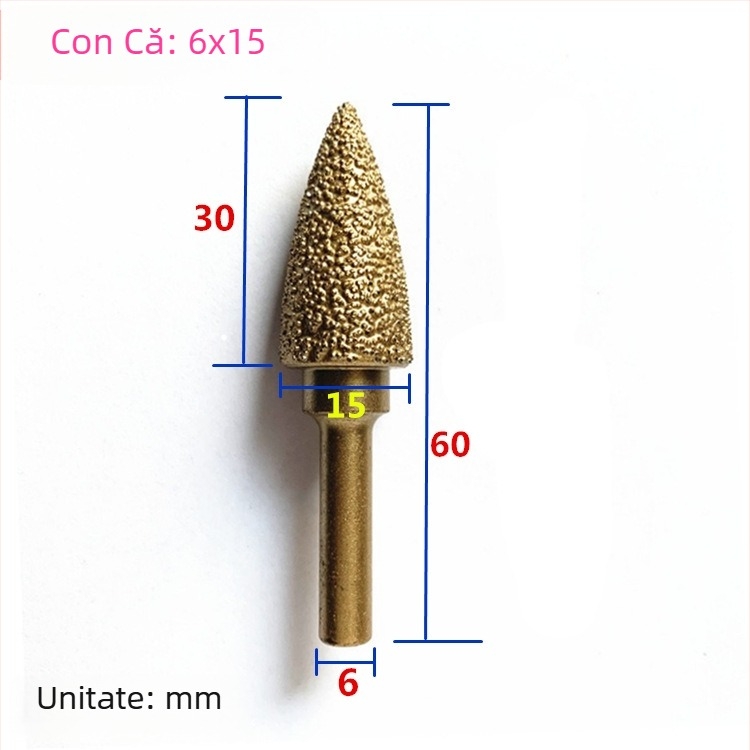 Cap de șlefuire din fontă cu diamant pentru bormașină manuală – pentru fontă, piatră și ceramică, personalizabil