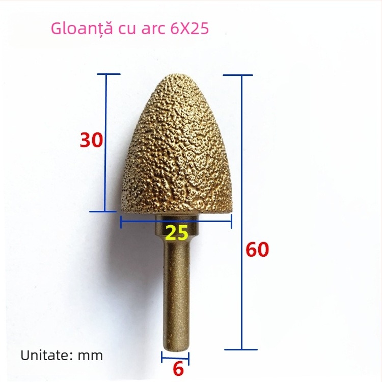 Cap de șlefuire din fontă cu diamant pentru bormașină manuală – pentru fontă, piatră și ceramică, personalizabil