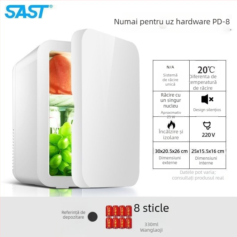 Mini frigider cosmetic cu răcire semiconductoră, Gold Porcelain, 5 L, 48 W