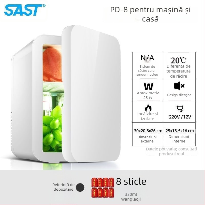 Mini frigider cosmetic cu răcire semiconductoră, Gold Porcelain, 5 L, 48 W