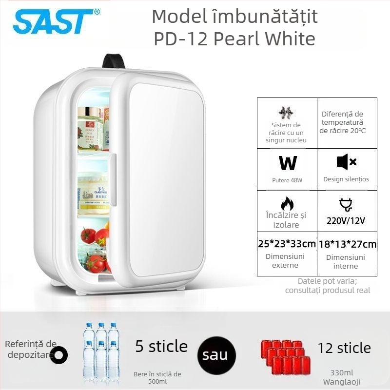 Mini frigider cosmetic cu răcire semiconductoră, Gold Porcelain, 5 L, 48 W