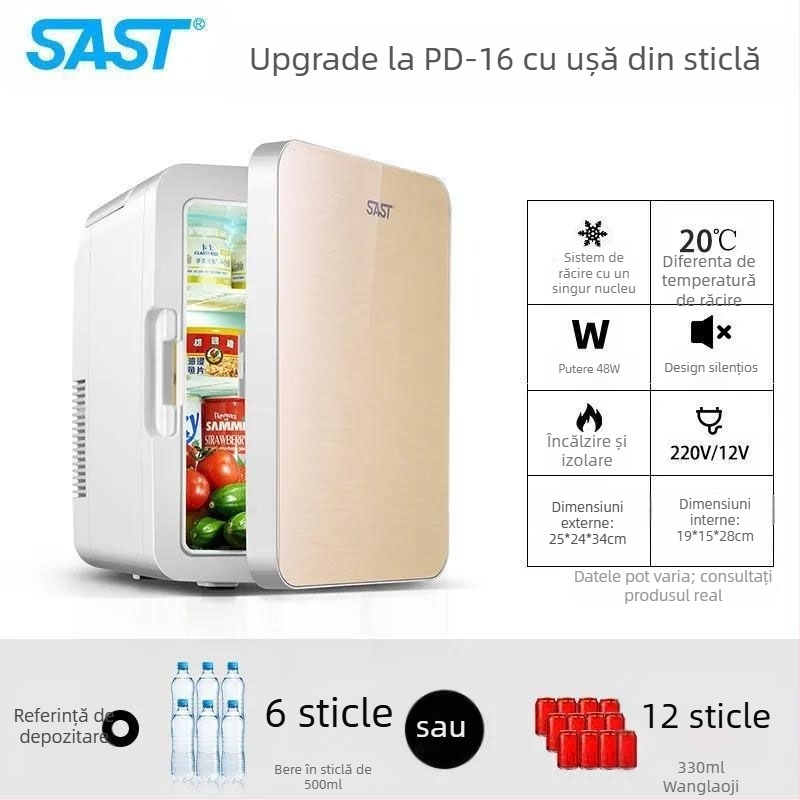 Mini frigider cosmetic cu răcire semiconductoră, Gold Porcelain, 5 L, 48 W