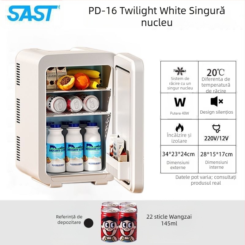 Mini frigider cosmetic cu răcire semiconductoră, Gold Porcelain, 5 L, 48 W