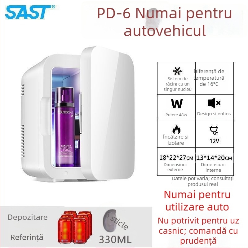 Mini frigider cosmetic cu răcire semiconductoră, Gold Porcelain, 5 L, 48 W
