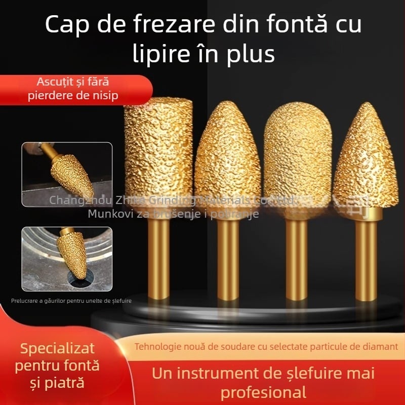 Cap de șlefuit cu diamant sudat pentru bormașină electrică – Xin Yilong, Material: Gold steel sand