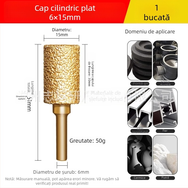Cap de șlefuit cu diamant sudat pentru bormașină electrică – Xin Yilong, Material: Gold steel sand