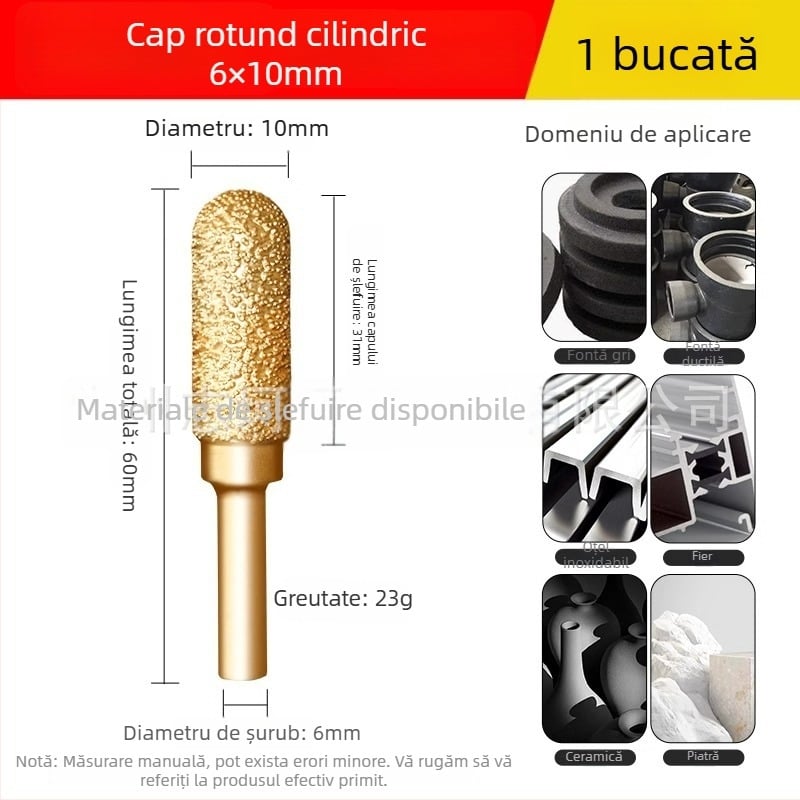 Cap de șlefuit cu diamant sudat pentru bormașină electrică – Xin Yilong, Material: Gold steel sand