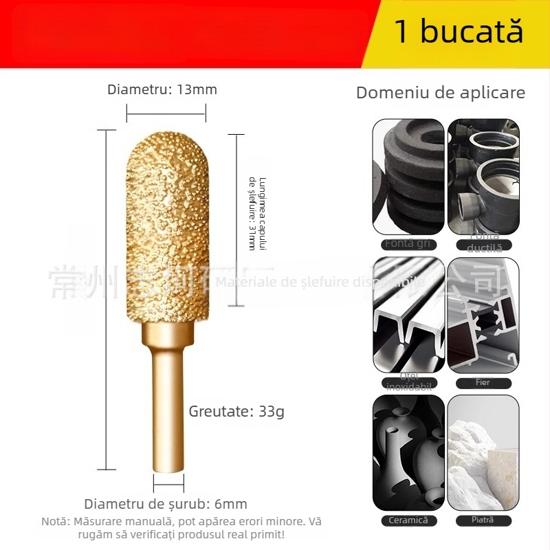 Cap de șlefuit cu diamant sudat pentru bormașină electrică – Xin Yilong, Material: Gold steel sand